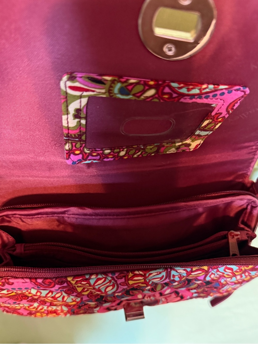 Vera Bradley Magenta Pink Floral Print Crossbody - Picture 3 of 3